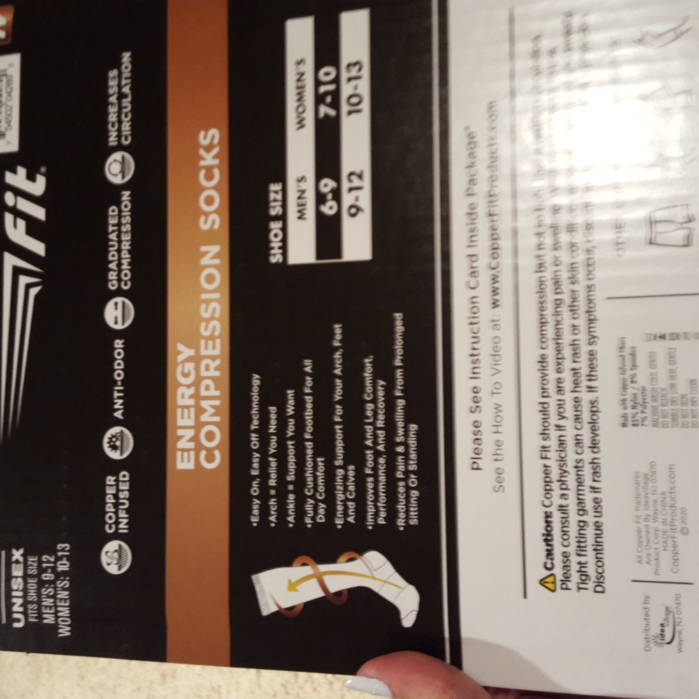 CCO FLASH SALE DISCOUNTED SHIPPIN✔NIB Copper Fit 2 pack energy compression socks - Picture 5 of 5